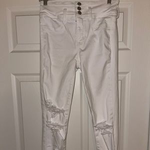 White Next Level Stretch American Eagle Jeans